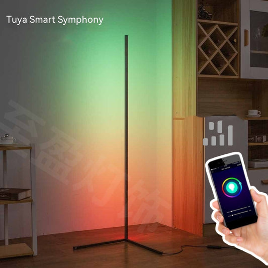Minko Smart RGB Corner Floor Lamp – Tuya WiFi + Remote